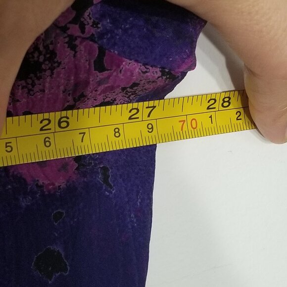 Vintage 80s/90s Blouse Blazer Long Sleeve Purple Gray Floral Vintage Button Down - Picture 11 of 16